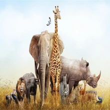 Beibehang пользовательские обои луга животных жираф слон фон настенная живопись украшения дома фрески 3d обои