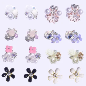 

10pcs Nail Art Charm Alloy Crystal Rhinestone DIY Rhombus Square Jewelry Silver Gold Alloy Crystal Nail Decoration JE394-4