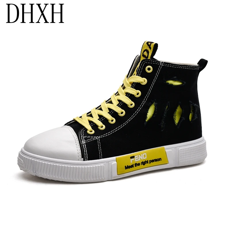 

DHXH Spring and summer new scratch casual high-top canvas trend wild hip-hop men's sneakers