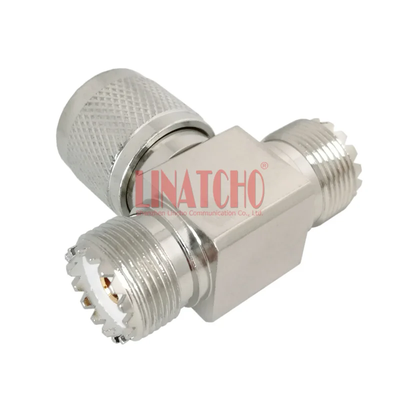 RF PL259 УВЧ штекер двойной увч гнездо 2 сторонний rf сплиттер тройной T образный