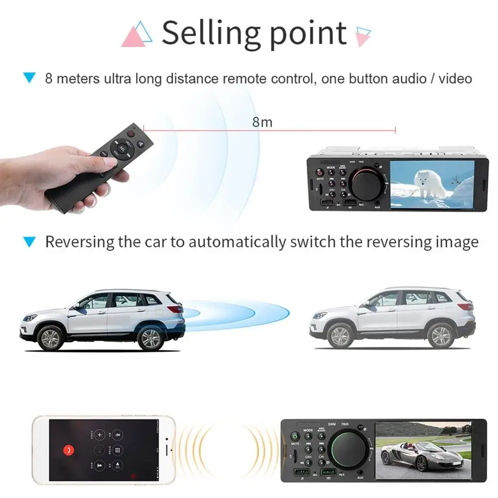 Авто Mp5 плеер 1Din 4,0 дюймов TFT авто стерео MP5 плеер FM радио BT4.0 USB AUX автомобильный радио мультимедиа