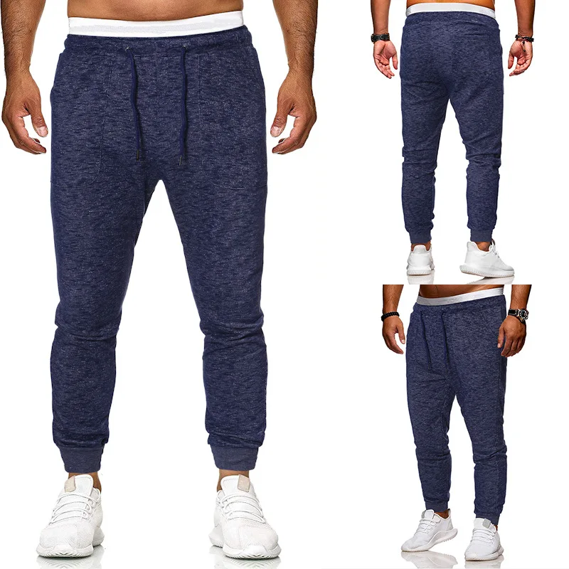 

Large Size Men with Drawstring Casual Trousers Sports Sportsman Slim Fit Pants Royal Blue Snow Pattern Trousers