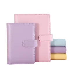 Macarons en Faux cuir A5/A6, 6 anneaux, coque pour manuel, Kawaii, couverture de remplacement pour carnet de notes, papeterie coréenne, fournitures de bureau 