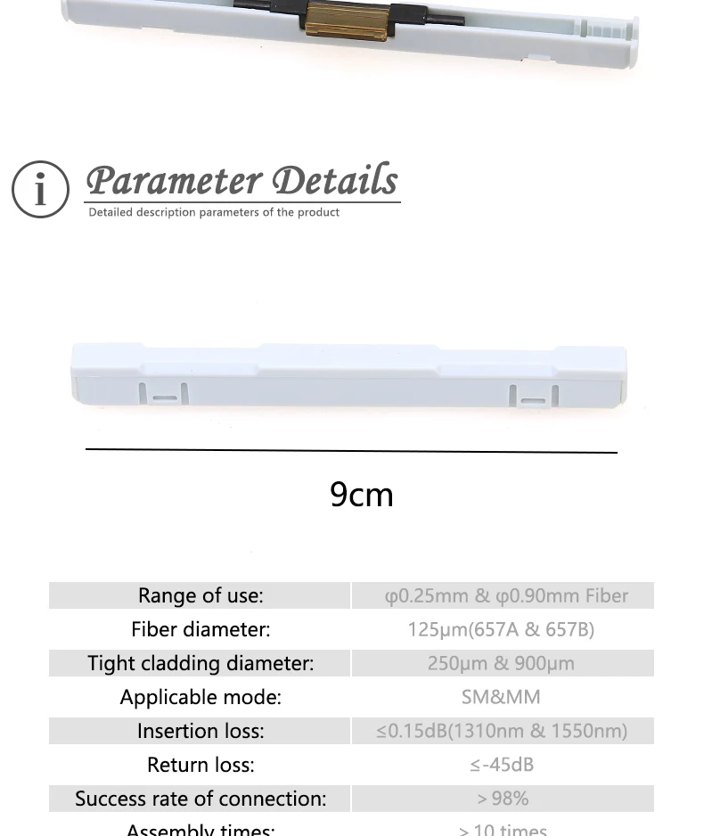 dual band wifi 20PCS L925BP Drop Cable FTTH Fiber Optic Mechanical Splice Fiber Optic Mechanical Splicer fast connector Cold splice sc fast connector