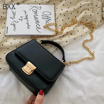 

[BXX] PU Leather Crossbody Bags For Women 2020 Spring Chain Luxury Quality Shoulder Messenger Bag Female Handbags Purses HL357