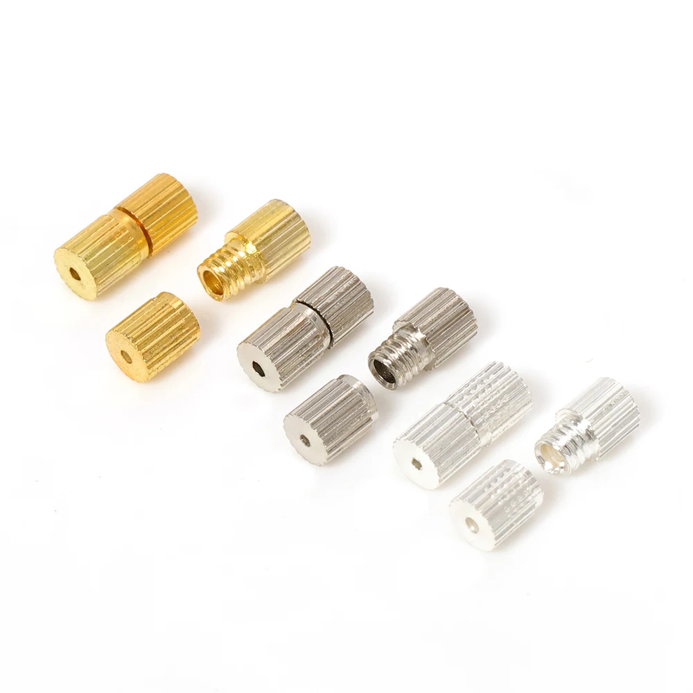 50pcs Jewelry Buckle 1mm Cord Wire String Necklace Bracelet Screw Connectors Closure Findings for Diy Jewelry Making Accessories