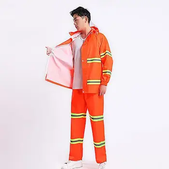 

Raincoat Reflective Split Rain Pants Suit Windproof Waterproof Rainproof Breathable Thickening Single Cap Outdoor Equipment Pro