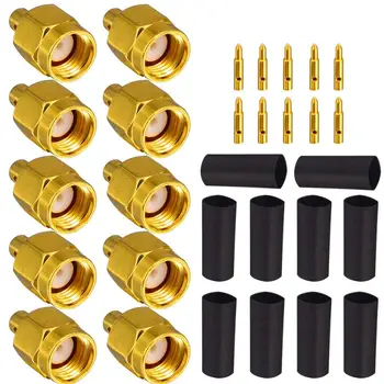 

(100 pieces/lot) SMA connector SMA Plug male straight crimp for RG405 Cable