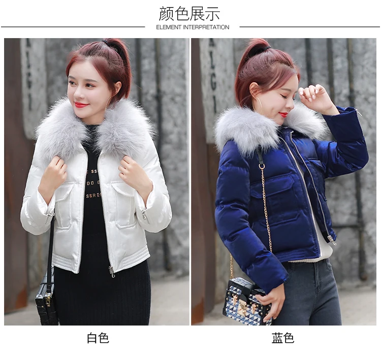 Зимнее модное женское пальто с длинным рукавом и воротником из искусственного меха, женское короткое пальто A2007