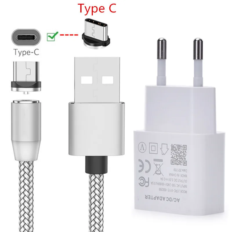 Charger Type C Для samsung galaxy A10 A50 huawei P9 P10 P20 P30 Коврики 20 10 lite 8X Honor 9 8 Магнитный Micro Тип usb C портативных зарядных устройств для мобильного телефона зарядное устройство - Тип штекера: Charger Type C