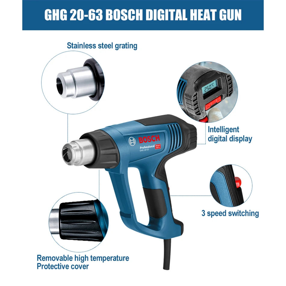 Pistola de Calor 2000W 630°C GHG 20 - 63 0601.2A6.2E0-000