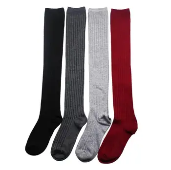 

Women Knitted Sexy Stocking Female Warm Extra Long Boot Over Knee Socks Thigh High School Girl Stocking