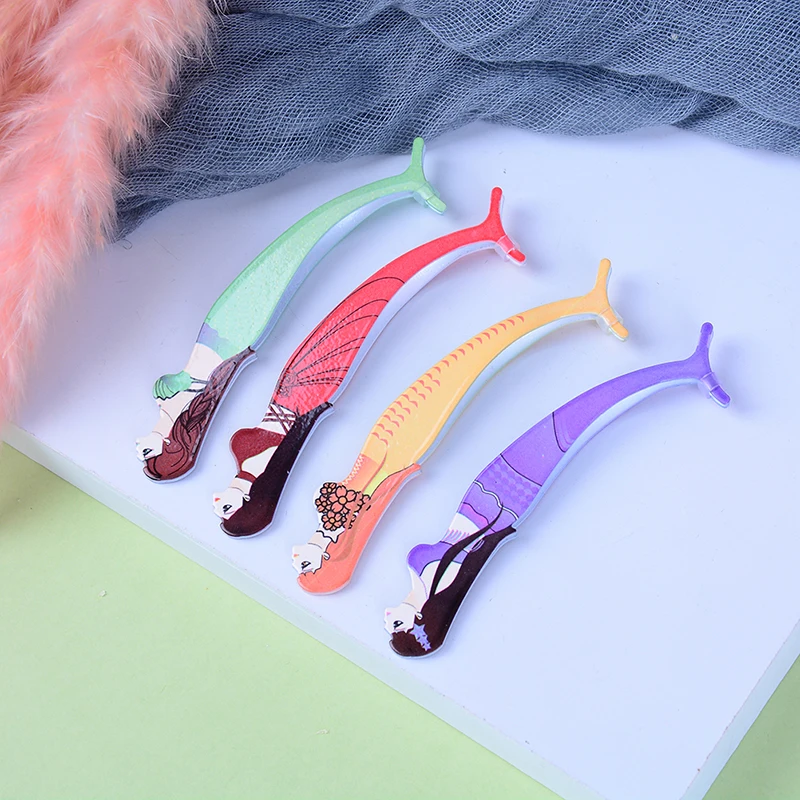 1PC Clip Makeup Tool False Eyelash Clip Mermaid Pattern Eyelash Curler Tongs Auxiliary Lash Lift Pads Handle