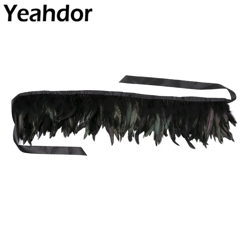 

Women Retro Vintage Gothic Real Natural Feather Collar with Ribbon Tie Halloween Evening Party Shrug Shawl Shoulder Wrap Cape