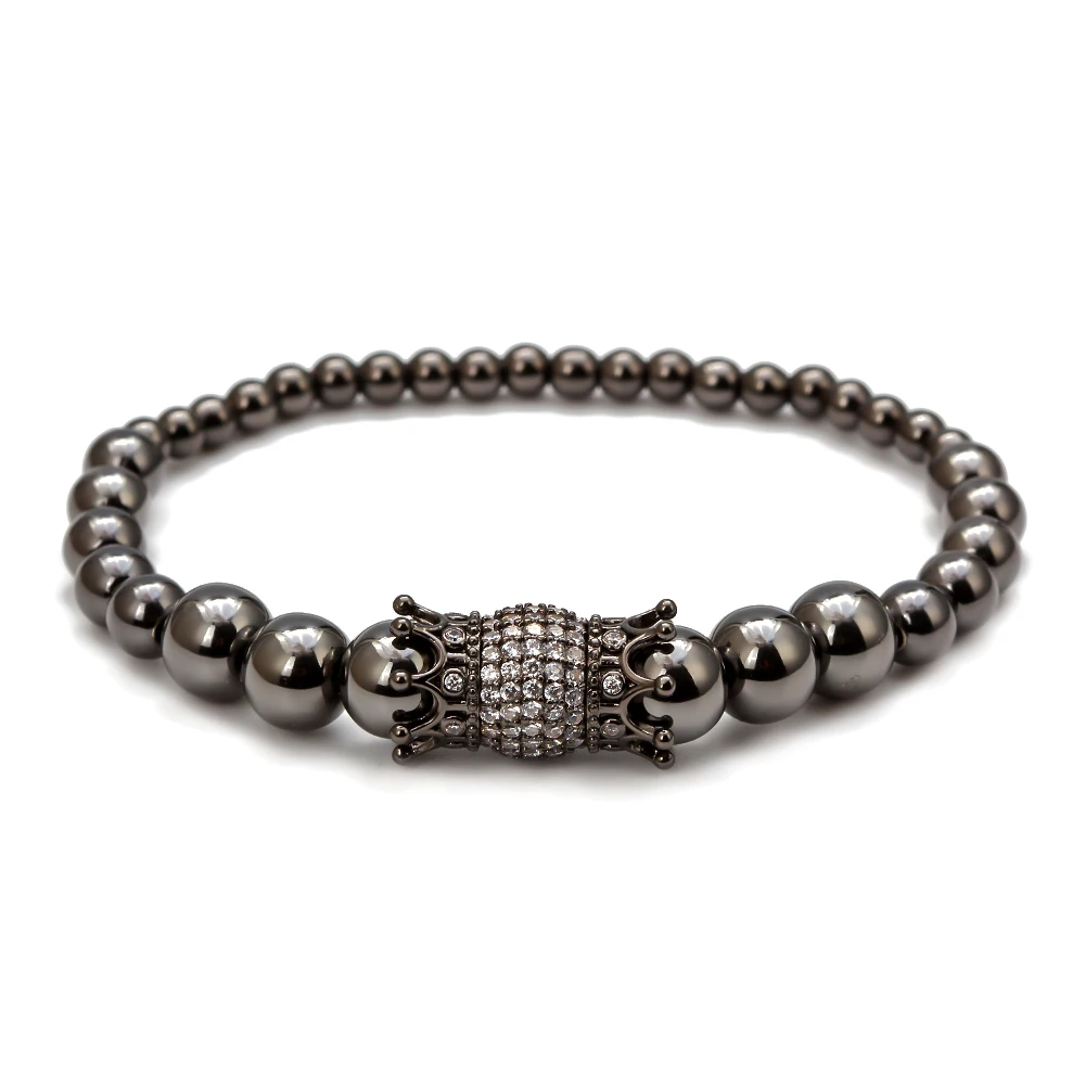 MEIBEADS 1 шт. CZ Циркон Роскошный Королевский браслет с шармом с короной мужской золотой Плетеный Регулируемый мужской браслет для хип-хопа ювелирный подарок BD21