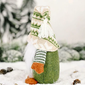 

1pc Christmas Doll Handmade Decoration Standing Swedish Knitting + Non-Woven