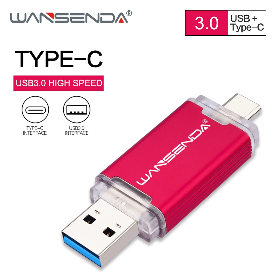 WANSENDA USB флеш накопитель OTG 512 ГБ 256 128 64 32 ГБ|USB флэш-накопители| |