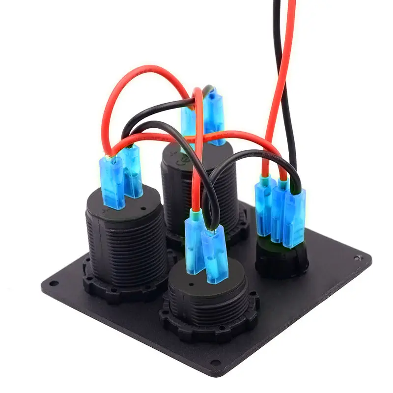 AU Dual USB зарядное устройство+ Вольтметр+ 12 В розетка+ переключатель 4 отверстия Panarine автомобиль грузовик