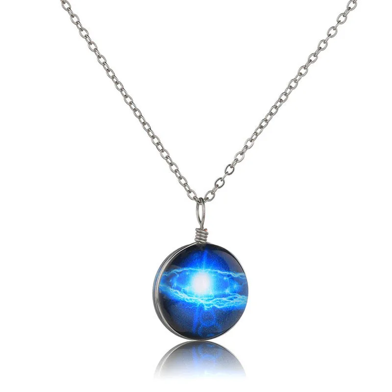 Nebula Galaxy двустороннее ожерелье с кулоном из стекла художественное изображение