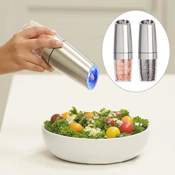 

Salt Pepper Electric Grinders Herbs Spices Seasoning Mill Stainless Steel