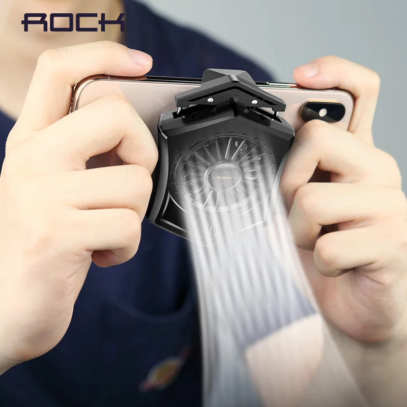 

ROCK Below 5.5" inches Mini Mobile Phone USB Cooler Cooling Fan Gamepad Holder Stand Bank Radiator Mute Fan For iPhone Xiaomi