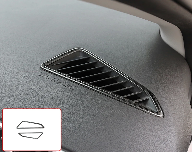 Для Toyota Corolla хэтчбек ABS матовая Автомобильная внутренняя декоративная накладка для вентиляционного отверстия кондиционера крышка наклейка чехол - Название цвета: Carbon fiber LHD