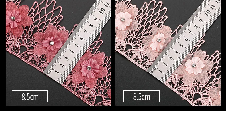 1 ярд 9 см стразы из бисера 3D цветок вышитый кружевной край отделка ленты DIY ткань свадебная одежда швейное ремесло украшение дома