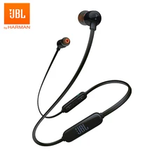 JBL T110BT Беспроводной Bluetooth наушники-вкладыши стерео бас звуком с защитой от пота спортивные наушники 3-кнопочный пульт дистанционного управления с микрофоном наушники