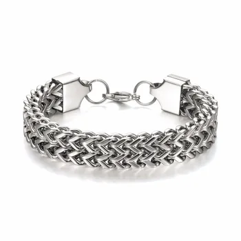 

GC-127 Trendy Men's Style Titanium Steel Bracelet for Men 12mm Cuba Black/Gold/Silver Bracelets Jewelry Valentine's Day Jewelry