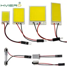 2X Белый T10 W5W C5W 24 36 48Smd Cob Светодиодная панель Авто для чтения карта лампа панель светильник купол фестон BA9S 3 адаптер DC 12v авто Led