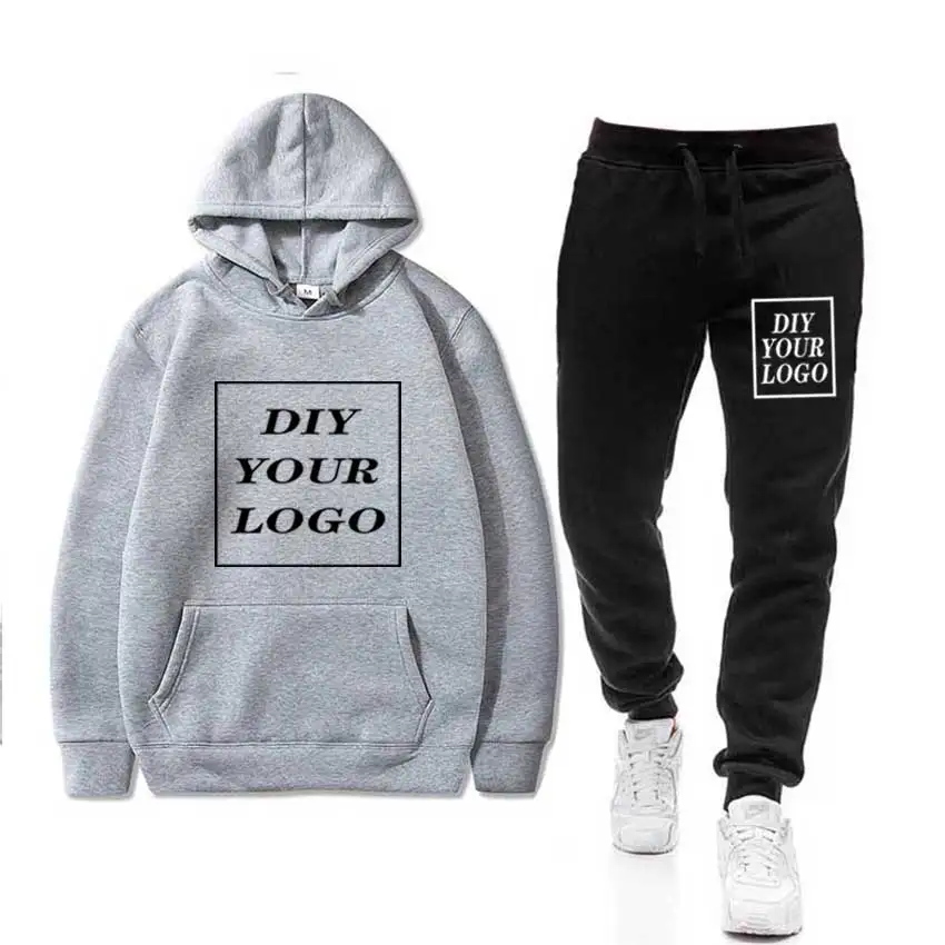 custom logo Print5 Мужские комплекты, спортивная одежда, Толстая Толстовка+ штаны, логотип «сделай сам», спортивные костюмы, повседневные толстовки, спортивный костюм, мужская спортивная одежда, спортивные штаны для фитнеса - Цвет: custom logo Print5