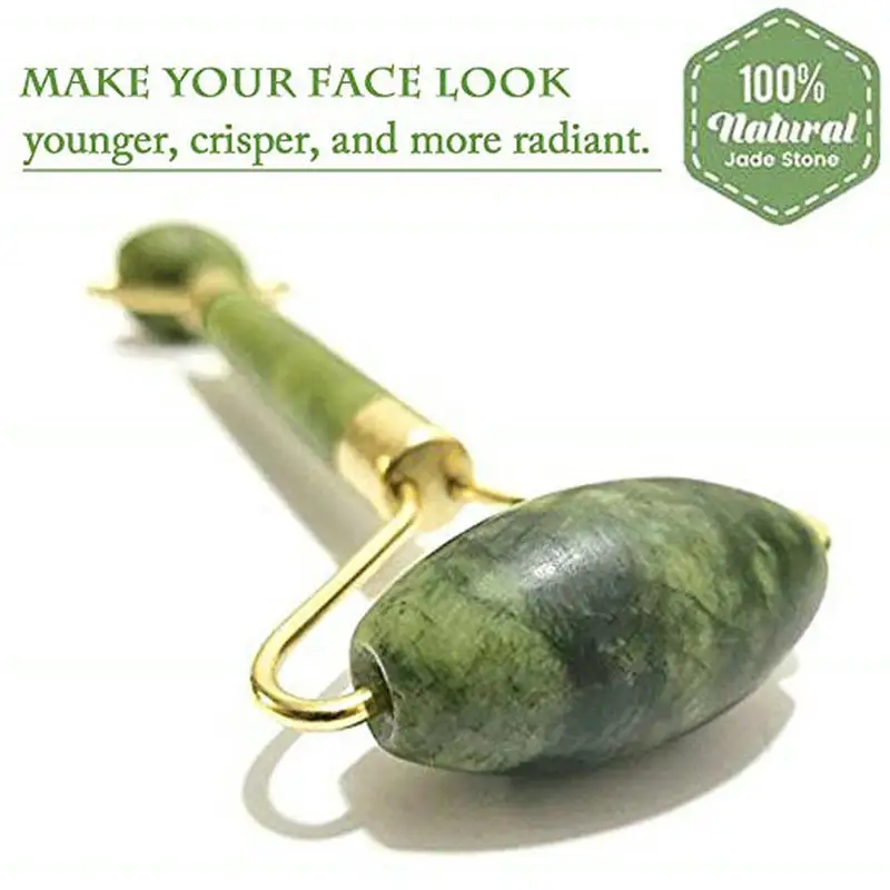 Face Massage Roller Jade Beauty Tool Body Eye Neck Hand Massagers Green jade face roller (China)