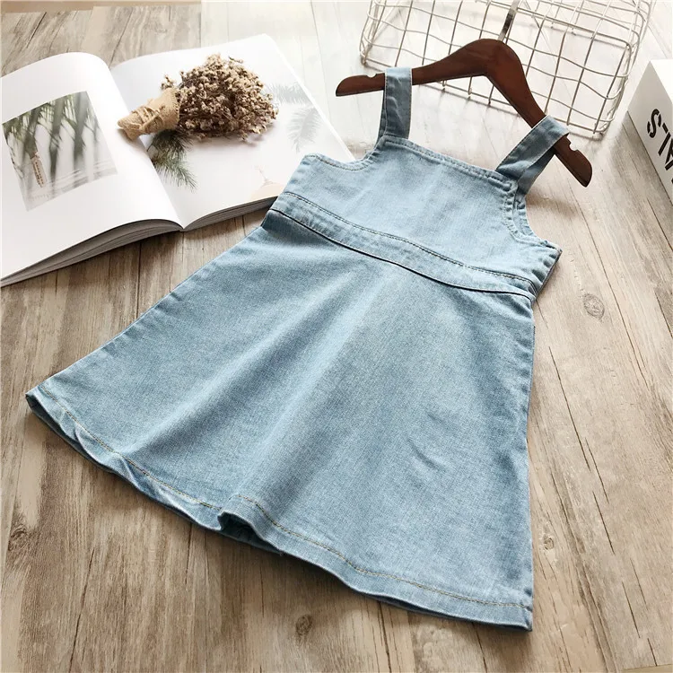 Vestidos para Meninas sem Mangas Vestido de Princesa Vestido para Meninas Verão Crianças Denim Lavagem Cinta 2020 4 2020 verão crianças vestidos para meninas sem