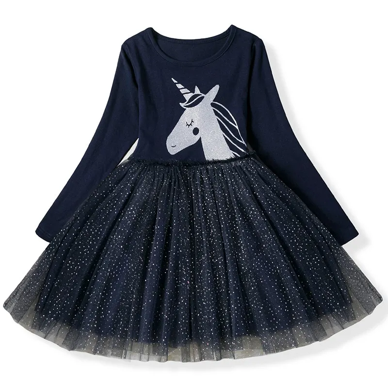 3-8 Years Fancy Star Design Unicorn Dress for Girls Princess Unicornio Party Dresses Summer Kids Dresses for Girl Easter Costume