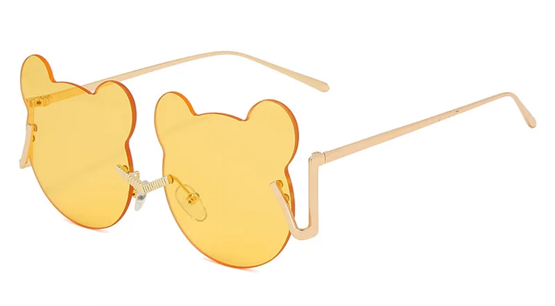 gold with yellow Peekaboo, безрамные Мультяшные солнцезащитные очки, Женские винтажные подарочные товары, яркие цвета, негабаритные солнцезащитные очки, вечерние, женские, мужские, uv400 - Цвет линз: gold with yellow