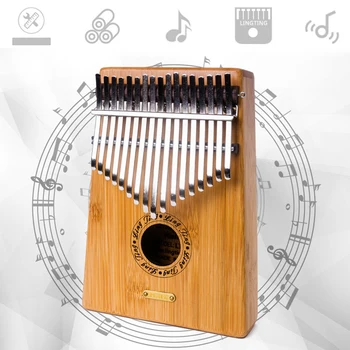 

Mbira African Exquisite Bamboo 17 Key Raw Wood Color Student Musician Gift Music Kalimba