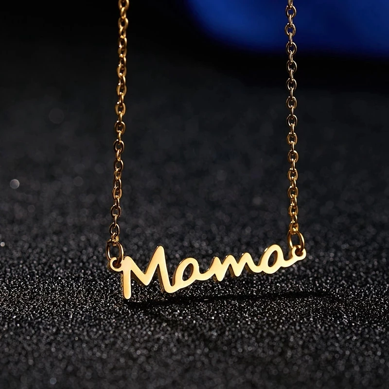 Rinhoo-COLLAR COLGANTE de letras para Día de la madre, collar de acero inoxidable para madre y bebé, joyería de personalidad para mujer, regalo para el día de la madre