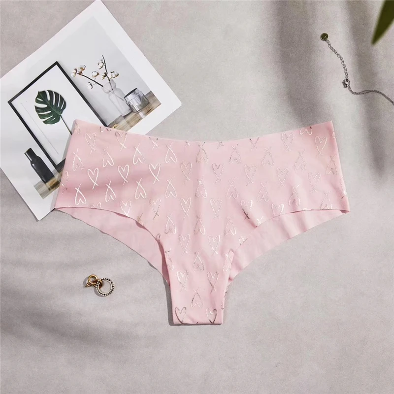 Exclusive new Sexy Seamless Briefs Fashion pink letters printing Women Panties Low Waist Briefs woman Underwear M/L - Цвет: Pink