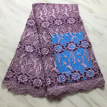 

Purple Lace Fabric 2019 African French Lace Fabric High Quality With beads Nigerian Embroidery Water Soluble French Lace