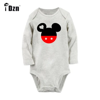 

Cute Cartoon Mouse Head Mrs Mouse Kiss Design Newborn Baby Bodysuit Toddler Long Sleeve Onsies Jumpsuit Cotton Clothes