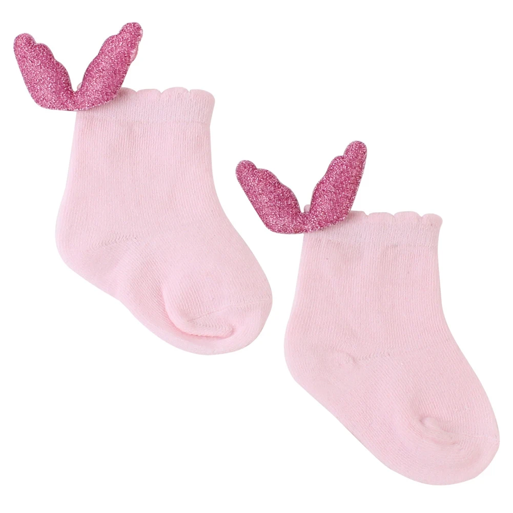 Трикотажные для девочек, милые крылья, теплые модные детские носочки, мягкие Нескользящие Детские носки с героями мультфильмов короткие ботильоны