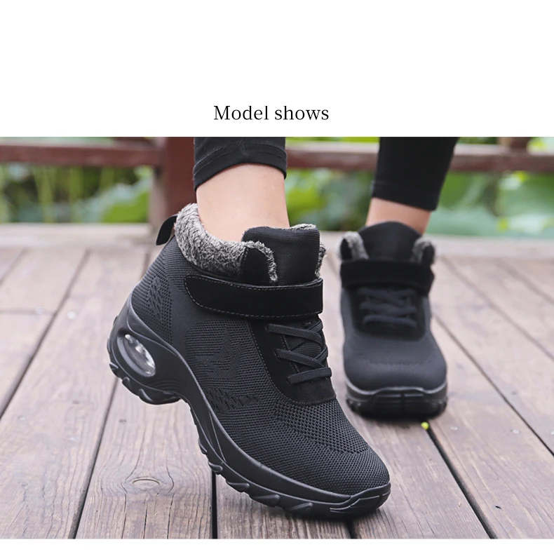 ERNESTNM Flat with Boots Women Zapatos De Mujer Quality Mesh Womens Shoes of Autumn Winter Warm Plush Ankle Booties Botas