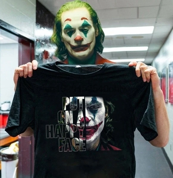 Футболка с джокером надписью Happy Face Joker | Мужская одежда