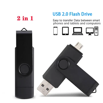 

OTG USB Flash Drive 2 IN 1 Pen Drive 128GB USB Meory Stick otg pendrive 4g 8gb 16gb 32gb rotate metal flash drive 64gb for phone