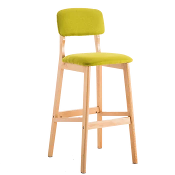 

Nordic Solid Wood Bar Chair Back Bar Chair Modern Simple Bar Chair Bar Stool High Foot Stool Domestic High Foot Chair