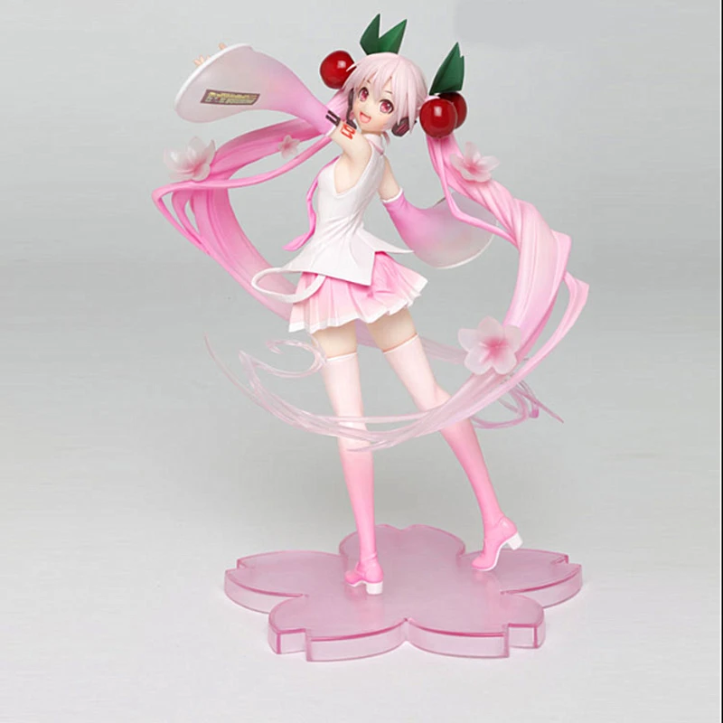 バーチャルシンガー ボーカロイド さくらミク Pvcフィギュア かわいいおもちゃ ギフト 女の子のためのピンクのアニメ人形 マスコット Aliexpress