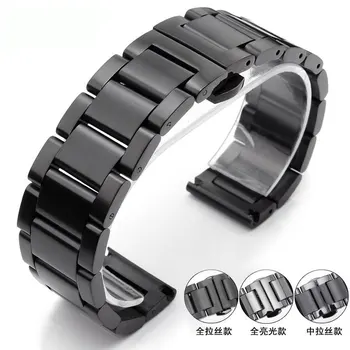 

Stainless Steel Black Watch Strap 18mm 20mm 22mm 23mm 24mm Solid Metal Watch Strap Accessories For Men Gift Tool