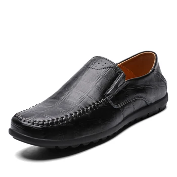 

Size 44 New Fashion Summer Spring Men Driving Shoes Loafers Leather Boat Shoes Breathable Male Casual Flats Loafers %A903
