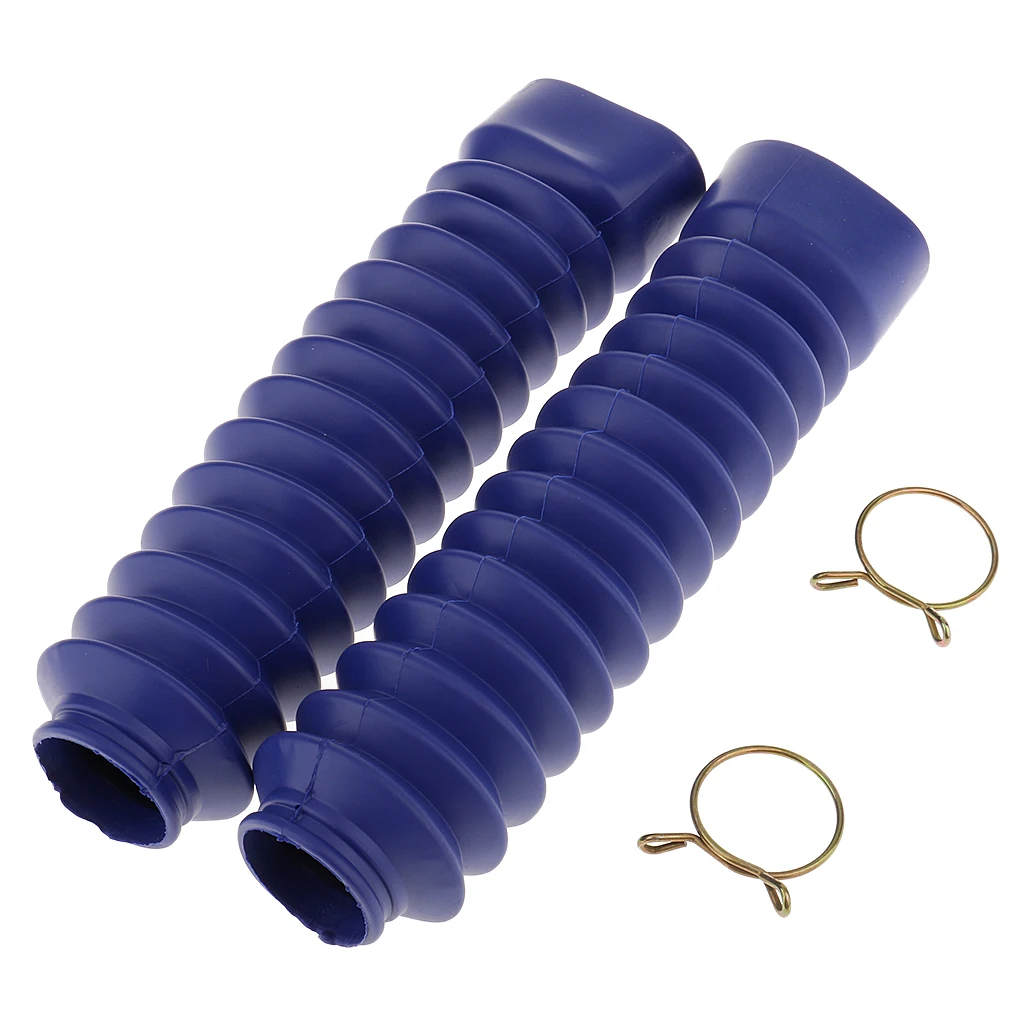 2PCS Motorcycle Rubber Front Shock Absorber Dust Covers 210x45x30mm - Blue