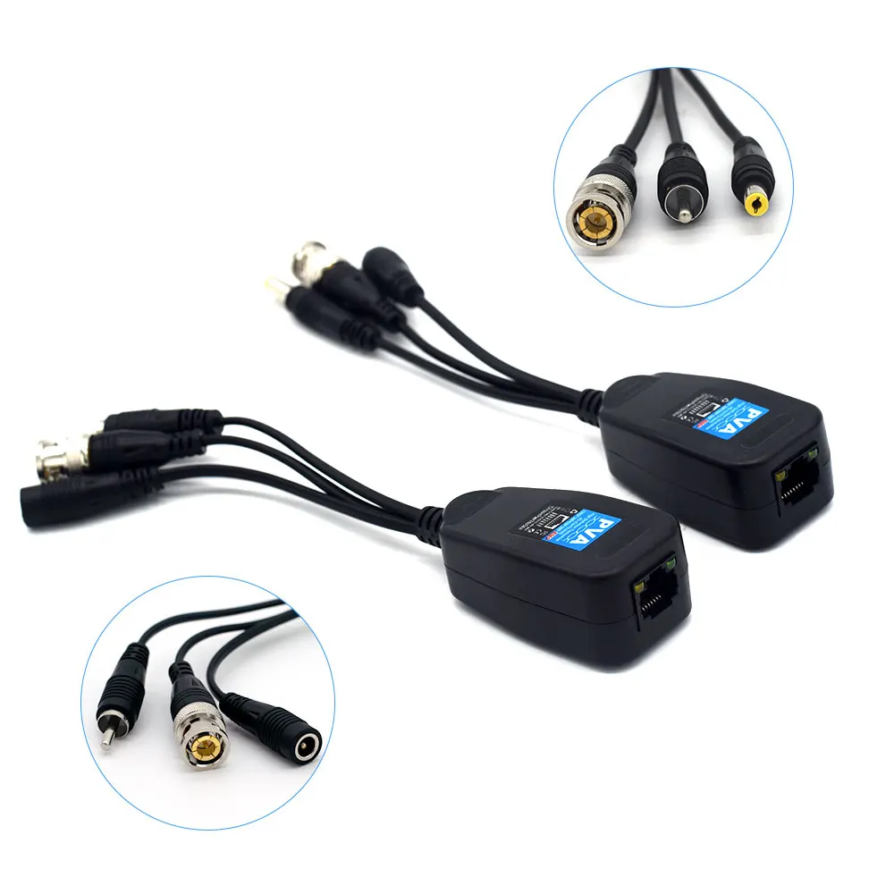 5Pair/lot 1CH Passive Video Balun RJ45 Communication Converter Transceiver Supply Power For High Definition CVI/TVI/AHD Cameras
